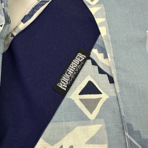 Rough Rider Womens Vintage 90s Western Shirt Size XL Blue White Cutouts Country - Picture 6 of 14